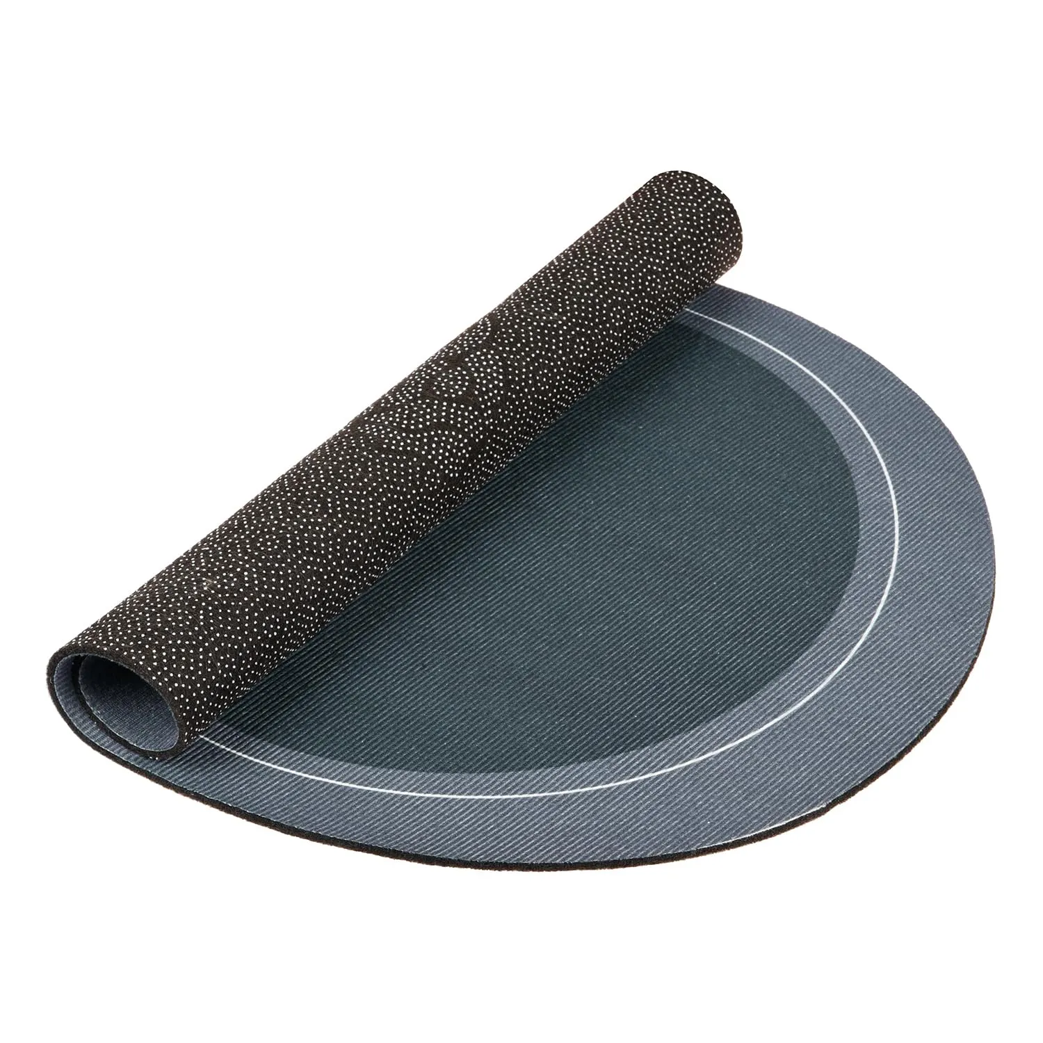 Kuber Industries Oval Bathmat | Soft Anti Skid Door Mat | Non Woven Floor Mat for Home | Non-Slip Mat for Shower-Bathtub | HY078 | Gray