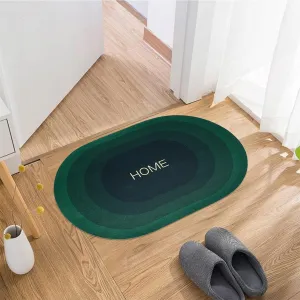 Kuber Industries Oval Bathmat | Soft Anti Skid Door Mat | Non Woven Floor Mat for Home | Non-Slip Mat for Shower-Bathtub | HY080 | Green