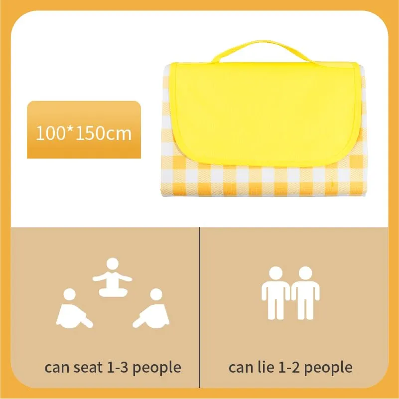 Kuber Industries Picnic Mat | Foldable Blanket for Picnic | Water Resistant Handy Mat | Portable Mat for Outdoor | Bag Design Picnic Mat | JY2206 | Yellow