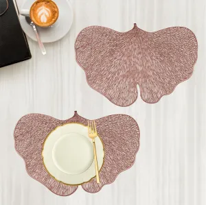 Kuber Industries Side Table Mats | Table Mat For Bedroom | Bed-Side Table Mat | Center Table Mat | Table Dining Mat | Table Runner Mat | Butterfly Shape | 2 Piece Set | Copper