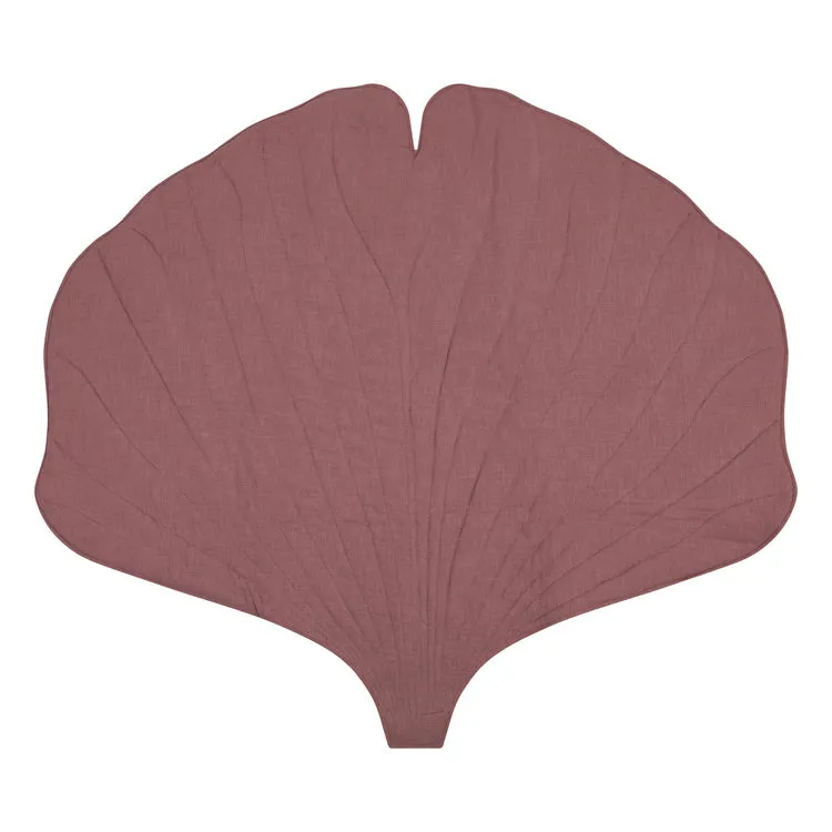 Linen Dirty Pink Ginkgo Leaf Mat