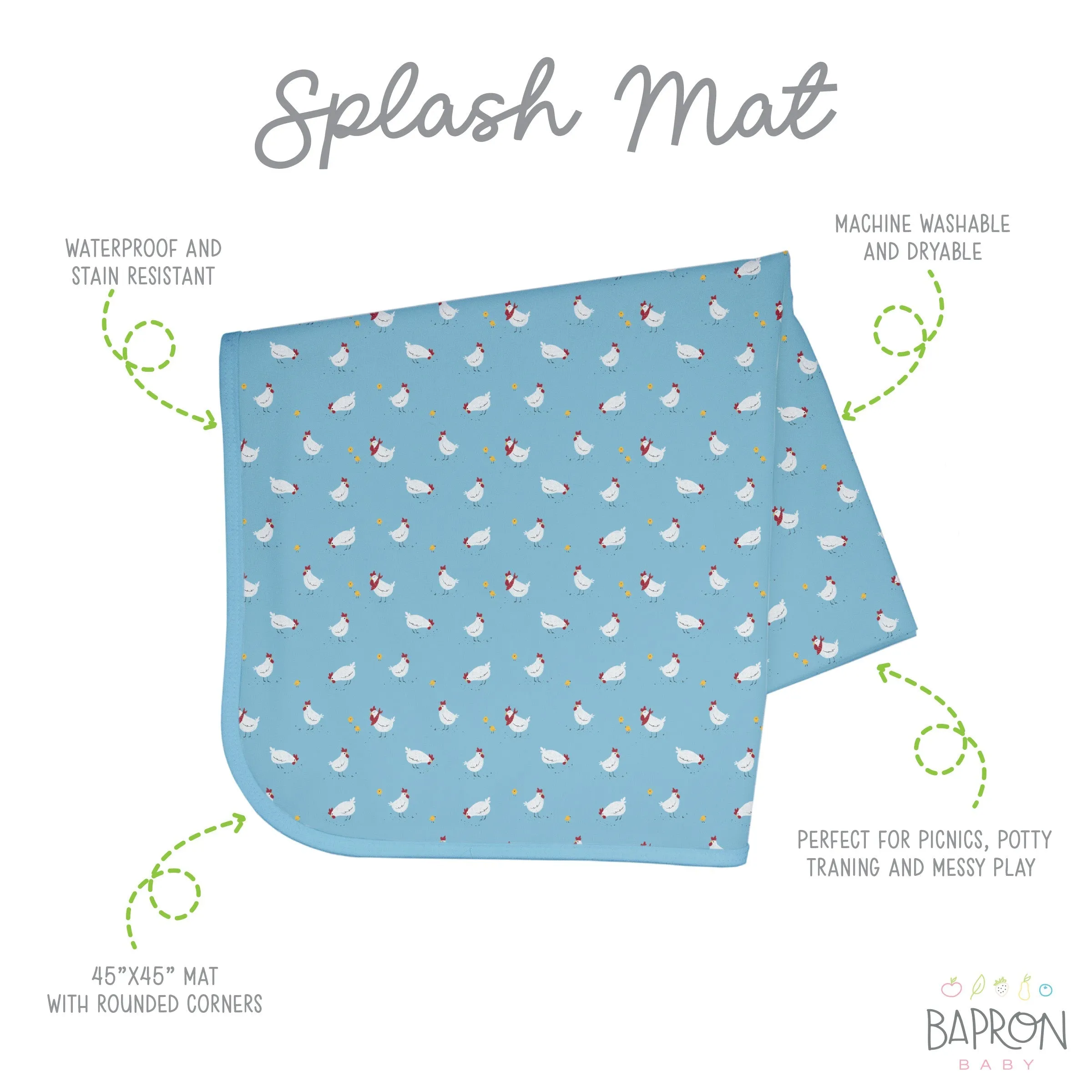 Little Chickies Splash Mat - A Waterproof Catch-all For Highchair Spills And More!