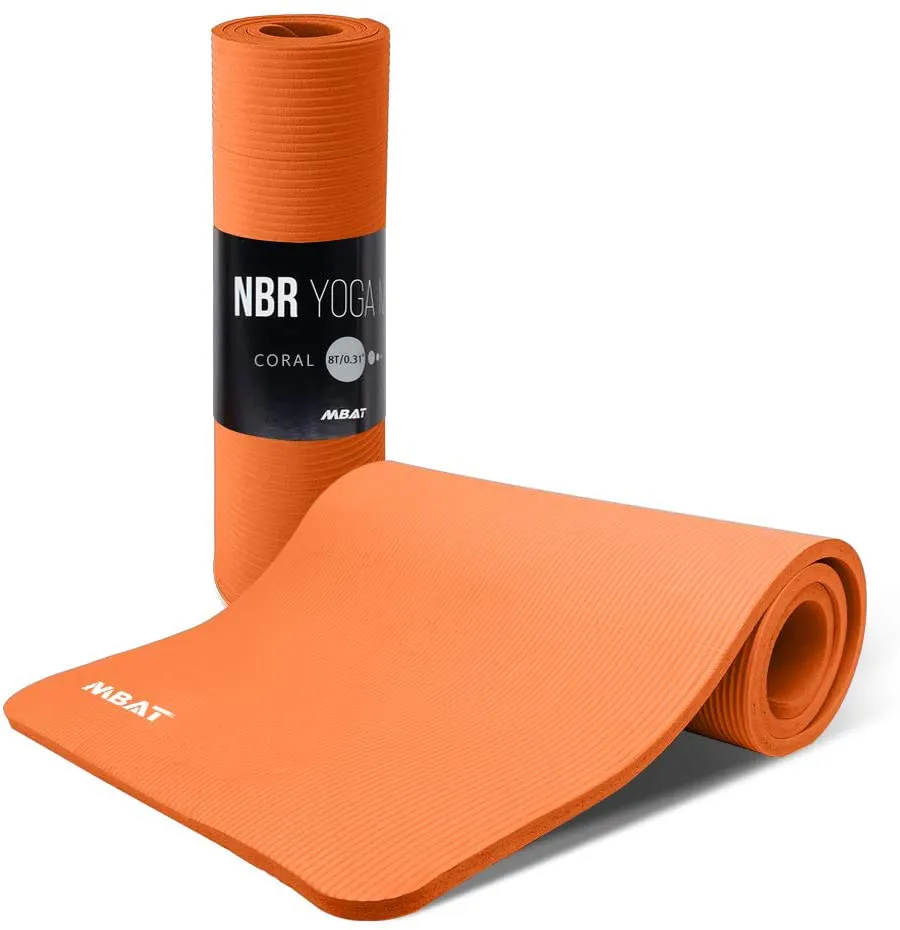 MBAT Yoga Mat Non-Slip, NBR Material Eco Friendly Fitness Exercise Mat with Carrying Strap, Pro Yoga Mats for Women, Workout Mats for Home and Floor Exercises