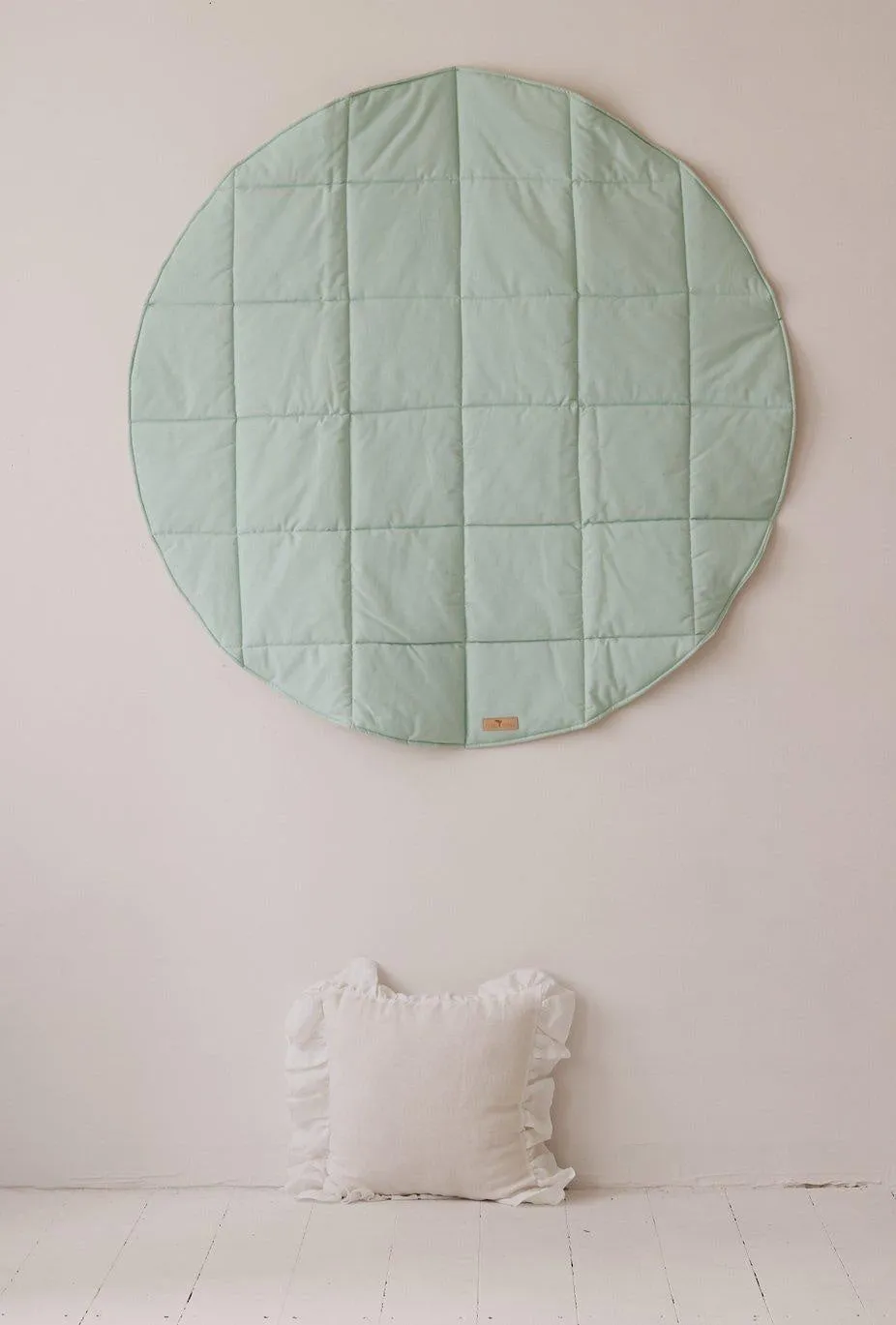 mint And Beige Round Cotton Mat