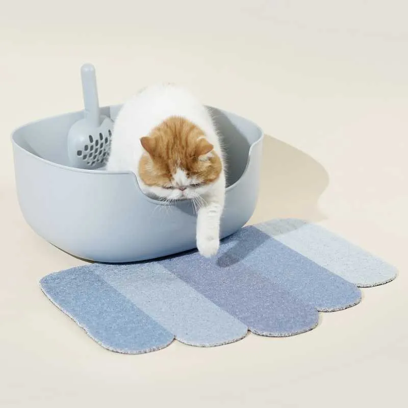 MS Leak-Proof Cat Litter Box with Mat & Scoop