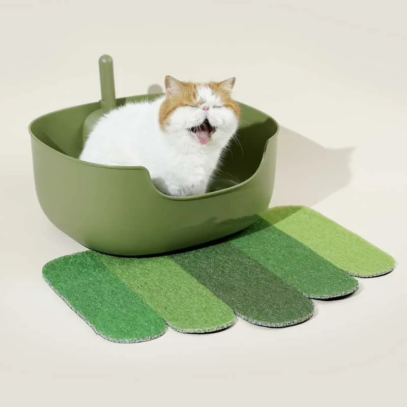 MS Leak-Proof Cat Litter Box with Mat & Scoop