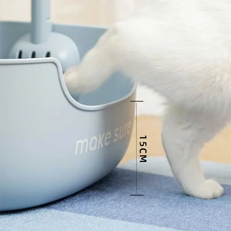 MS Leak-Proof Cat Litter Box with Mat & Scoop