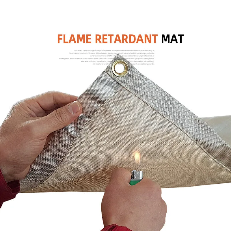 Outdoor Camping Fireproof Cloth Picnic Barbecue Insulation Mat Flame Retardant High Temperature Fire Extinguishing Blanket Fiberglass Flame Retardant Cloth