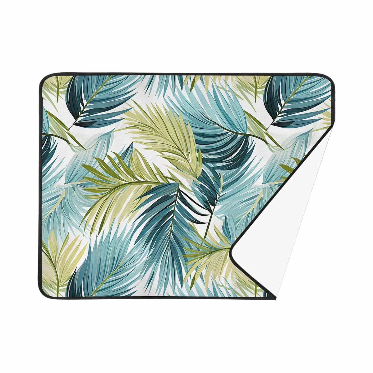 Palm Leaves Blue Greeen  Beach Mats 78"x 60"