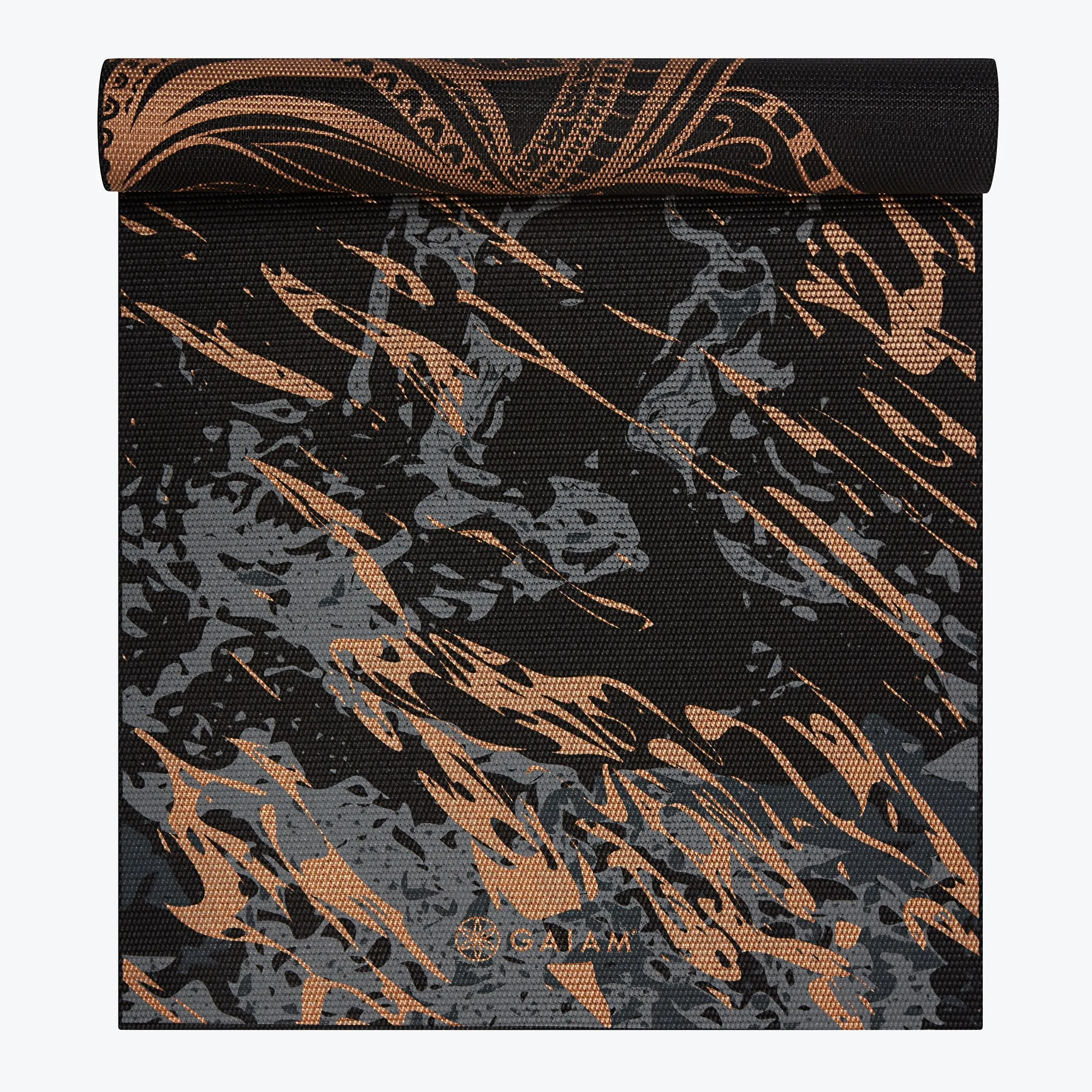 Premium Reversible Marbled Bronze Medallion Yoga Mat (6mm)