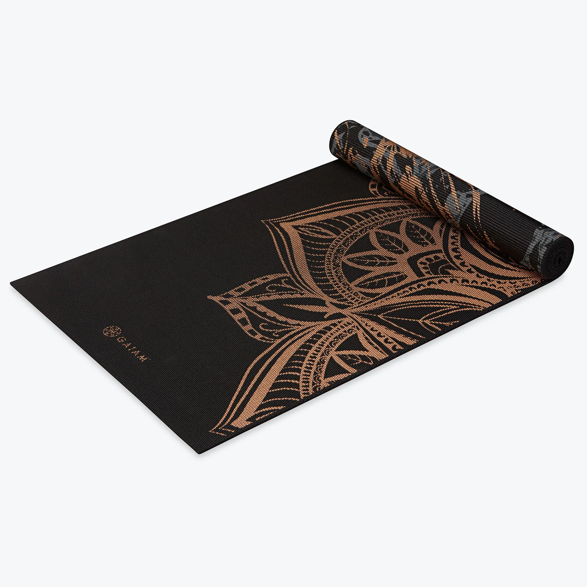 Premium Reversible Marbled Bronze Medallion Yoga Mat (6mm)