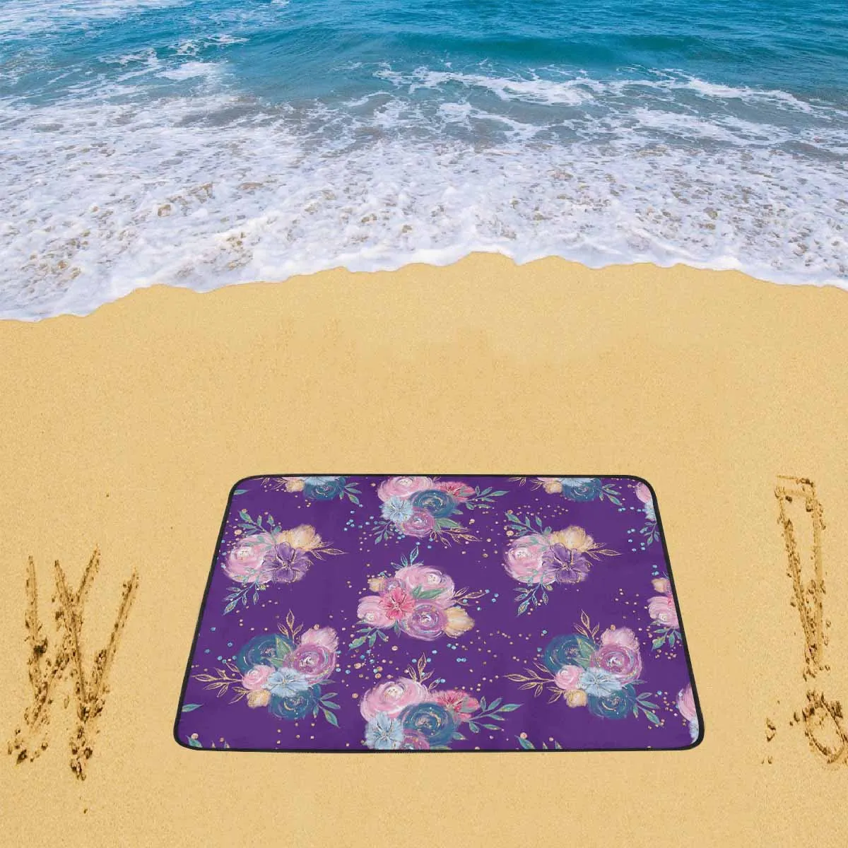 Purple Floral  Beach Mats 78"x 60"