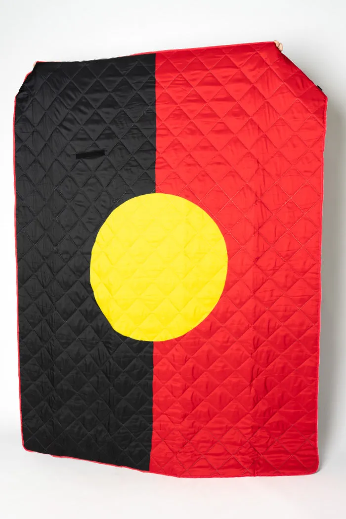 "Raise The Flag" Aboriginal Flag Sand Free Premium Quilted Picnic Rug (150cm x 200cm)