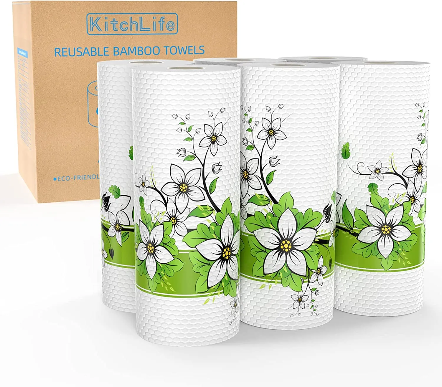 Reusable Bamboo Paper Towels - Washable and Recycled Kitchen Roll, Zero Waste Products, Sustainable Gifts, Environmentally Friendly