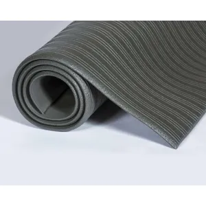 Ribbed Poly Mat 120cm Wide (per Meter) Grey