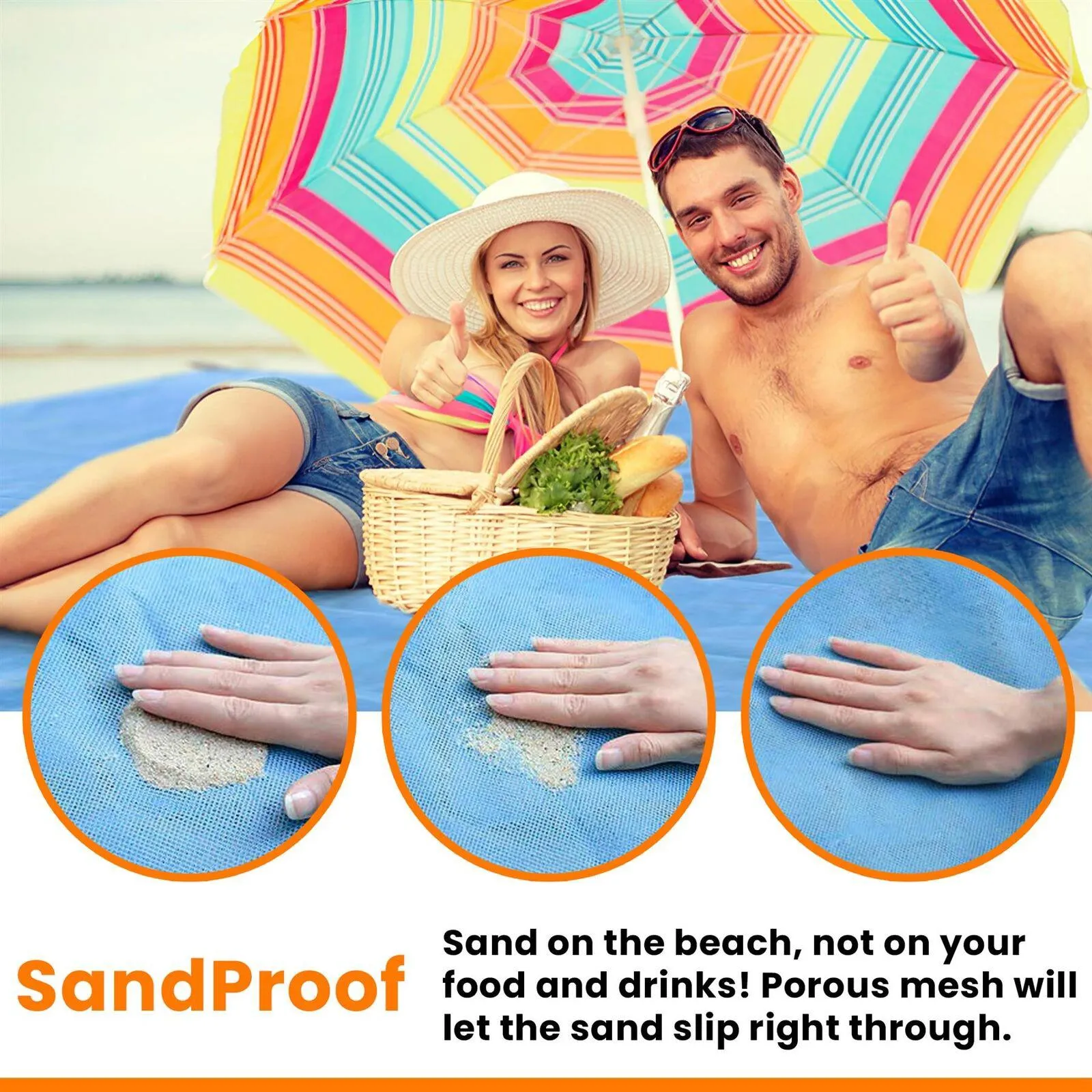 Sand Free Foldable Beach Mat