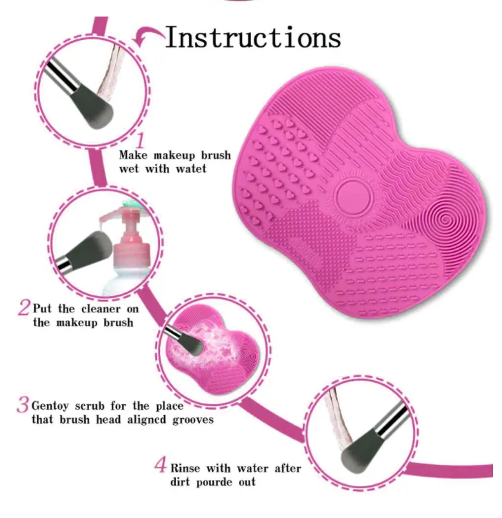 Silicone Foundation Makeup Brush Washing Cleaning Scrubbing Pad