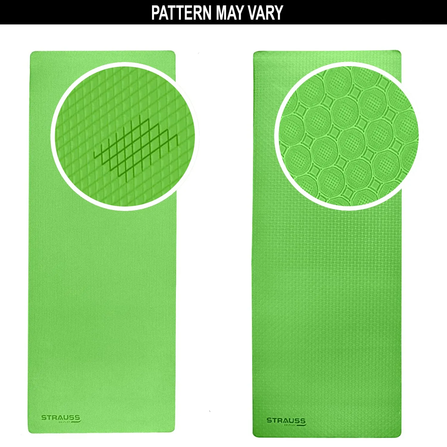 Strauss Anti Skid EVA Yoga Mat with Carry Bag, 4mm, (Green)