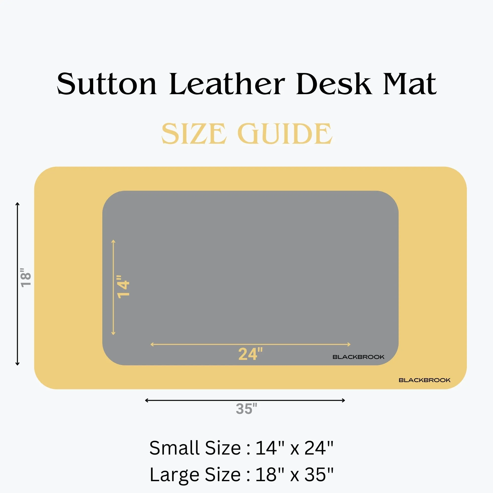 Sutton Leather Desk Mat, Large, Black