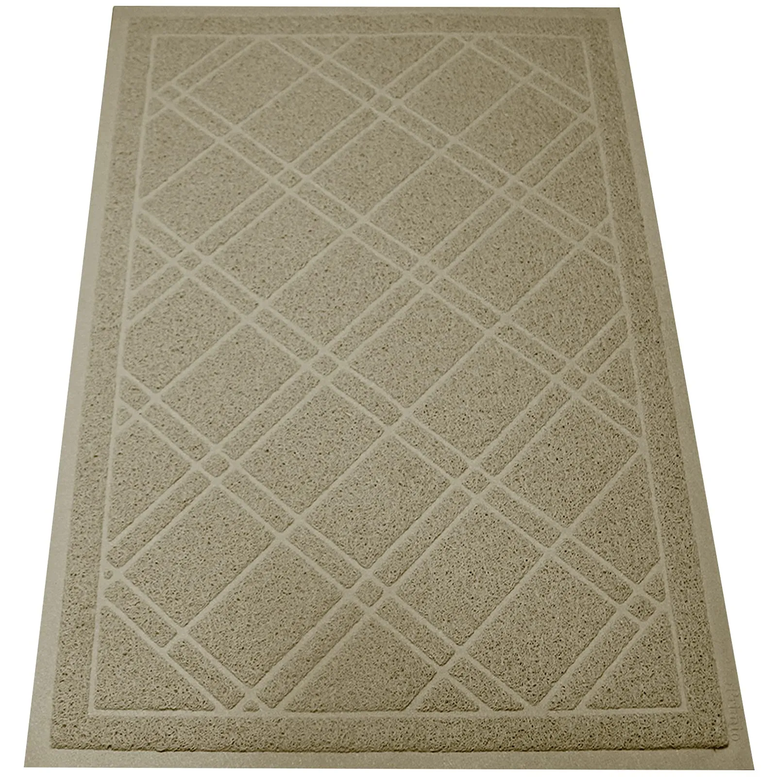 Universal Door Mat, Plaid Design - Taupe, 35 X 23 - Anti Slip, Durable