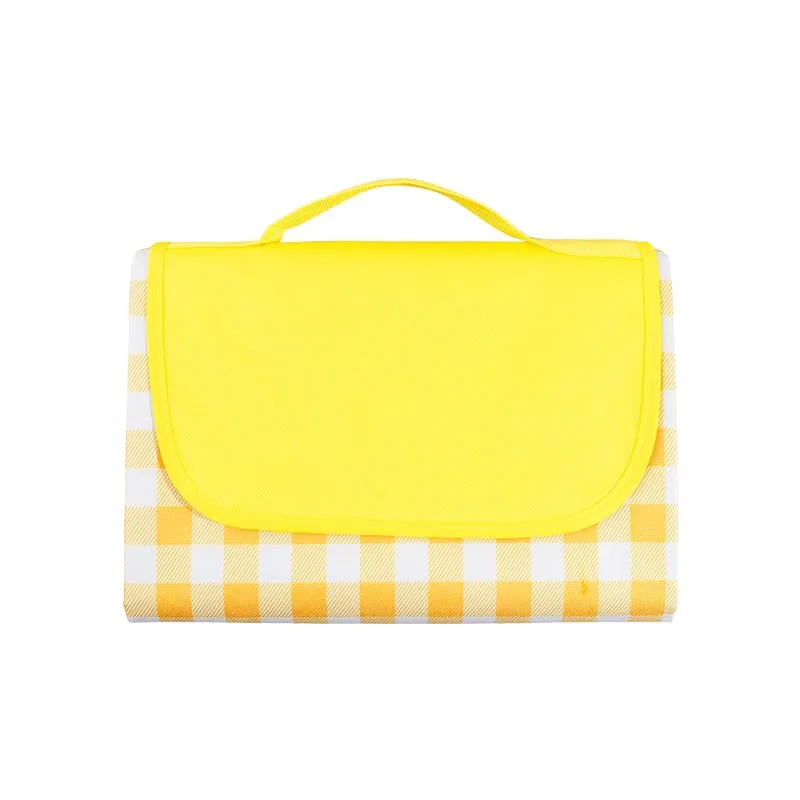 Urbane Home Picnic Mat | Foldable Blanket for Picnic | Water Resistant Handy Mat | Portable Mat for Outdoor | Bag Design Picnic Mat | JY2208 | Yellow