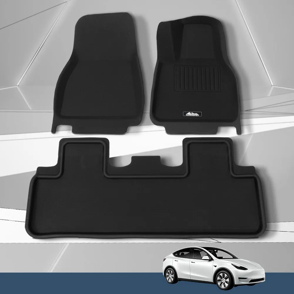 Weisshorn Car Rubber Floor Mats Front and Rear Fits Tesla Model Y 2021-2023