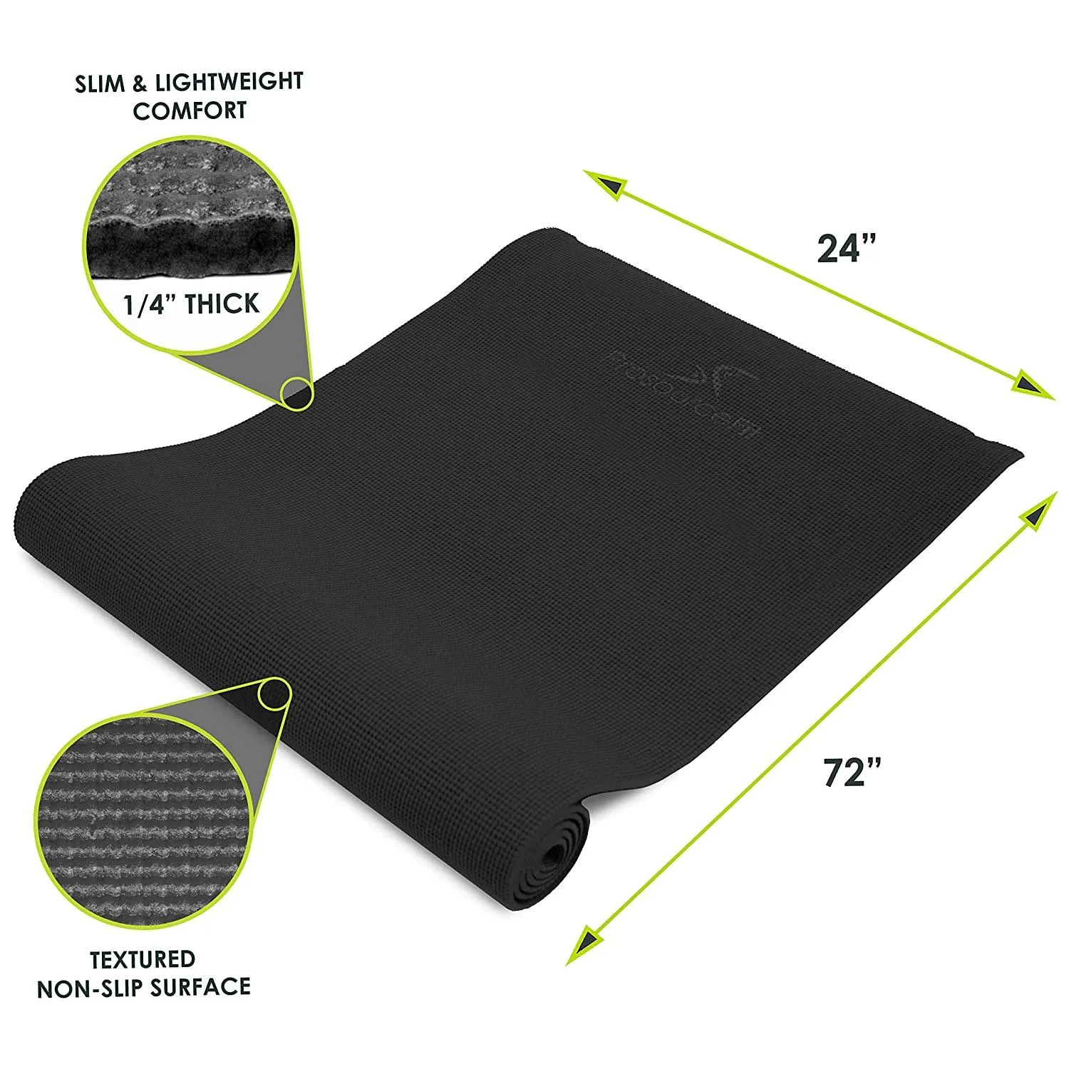 Yoga Mat with Anti-slip Texture for Men & Women with 4mm Thickness- Comfortable support